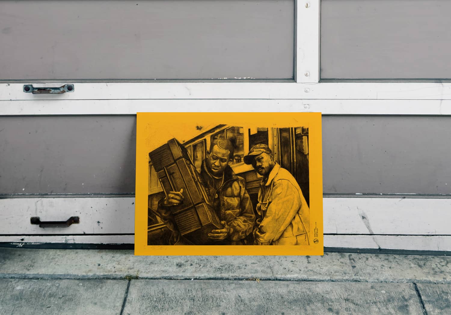 Portrait drawing of Gang Starr, Guru and DJ Premier