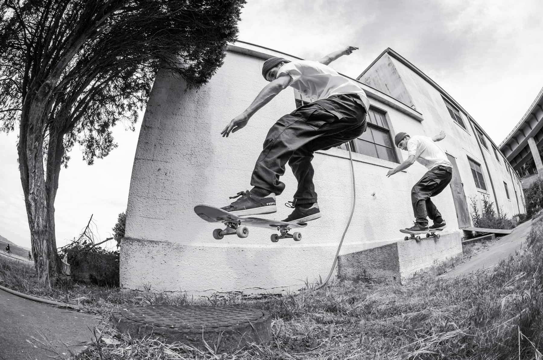 Harrison Hafner - 5050 gap out to drain cover. Shot in San Francisco by Chris Morgan using single-frame sequence photography.