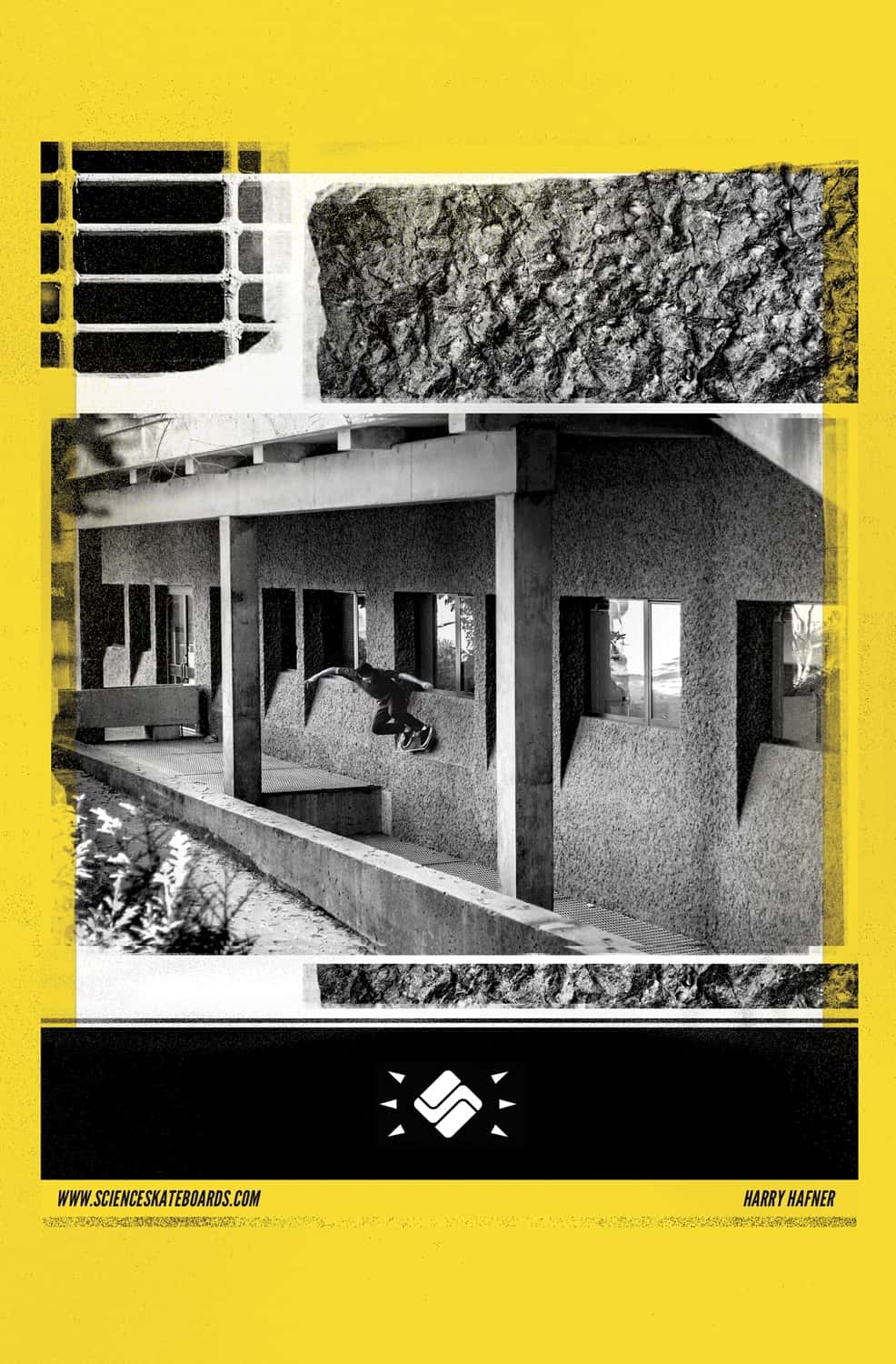 Skate Jawn. Print ad built with analogue textures and block colour