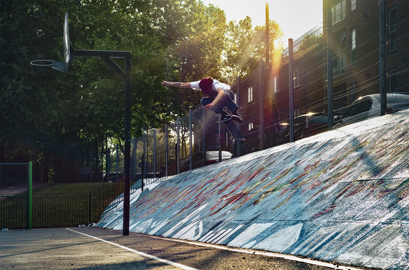 Tom Rendell, backside flip at Elephant and Castle, London. Shot on 50mm with natural light by Chris Morgan, 2016.