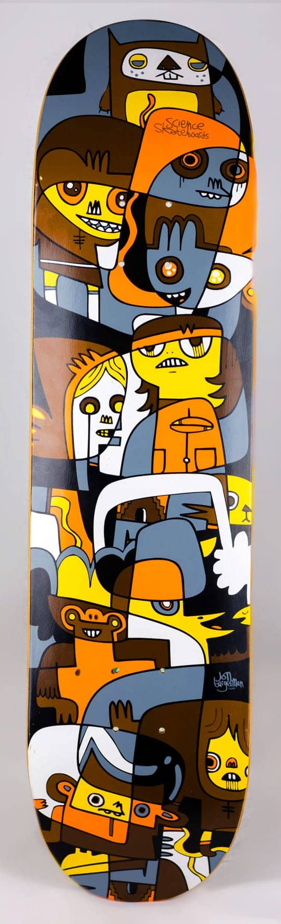 Jon Burgerman - Burgerland skateboard graphic