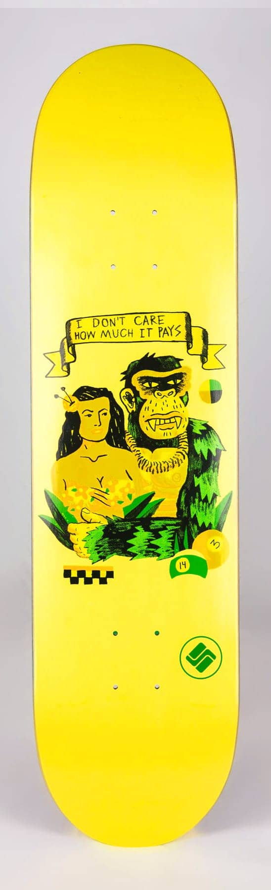 Luke Pelletier - I Don't Care skateboard graphic